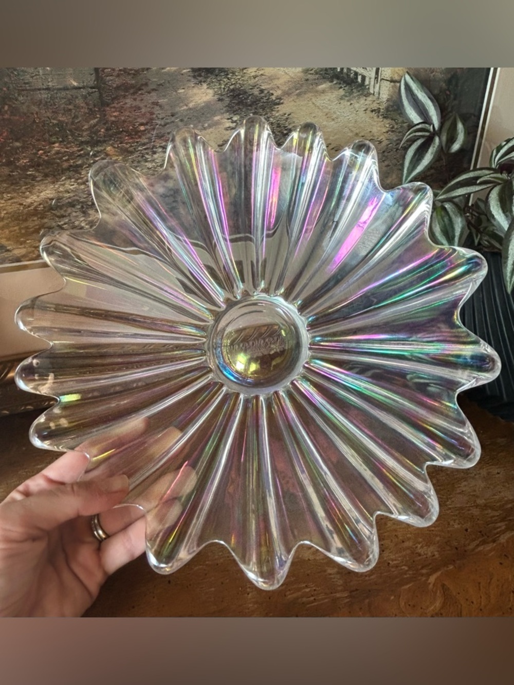 Vintage Federal Glass Iridescent Celestial Bowl